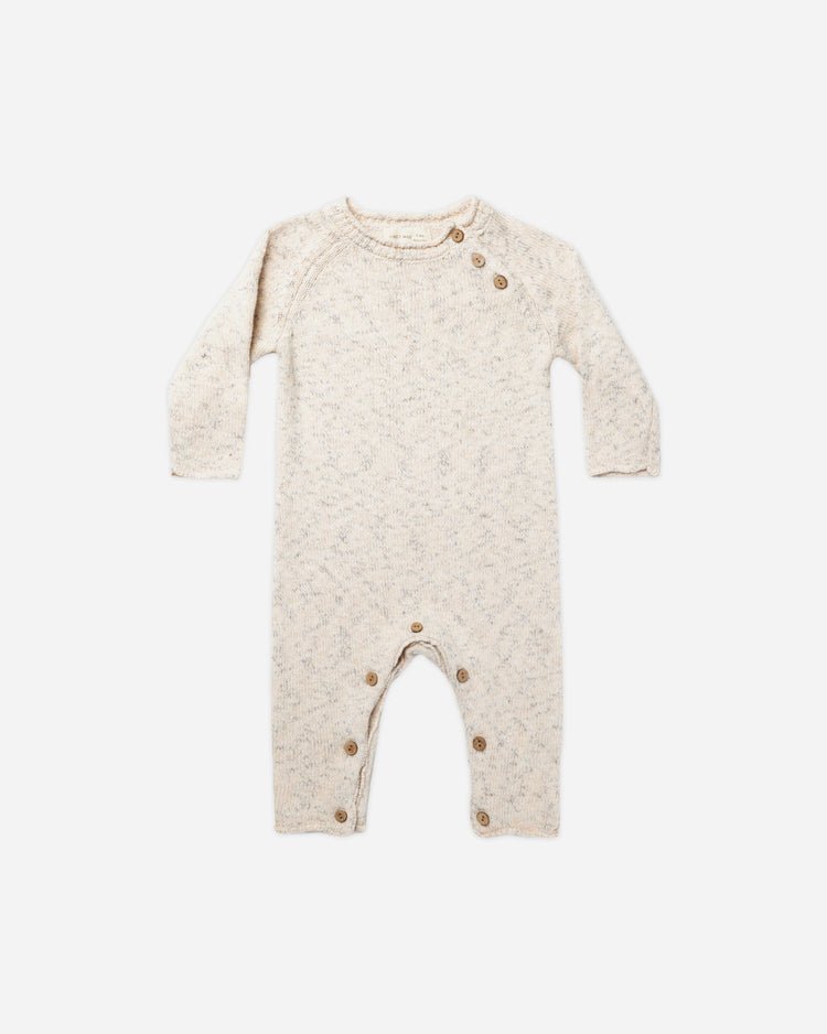 Speckled Knit Jumpsuit || Natural - LAST 6/12M & 18/24M
