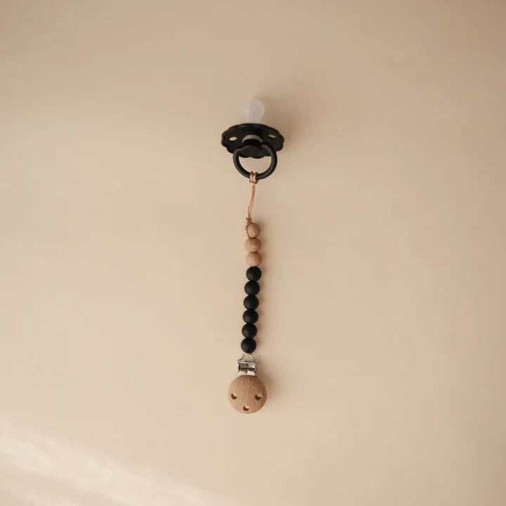 Silicone Pacifier Clip || Eva - Ash