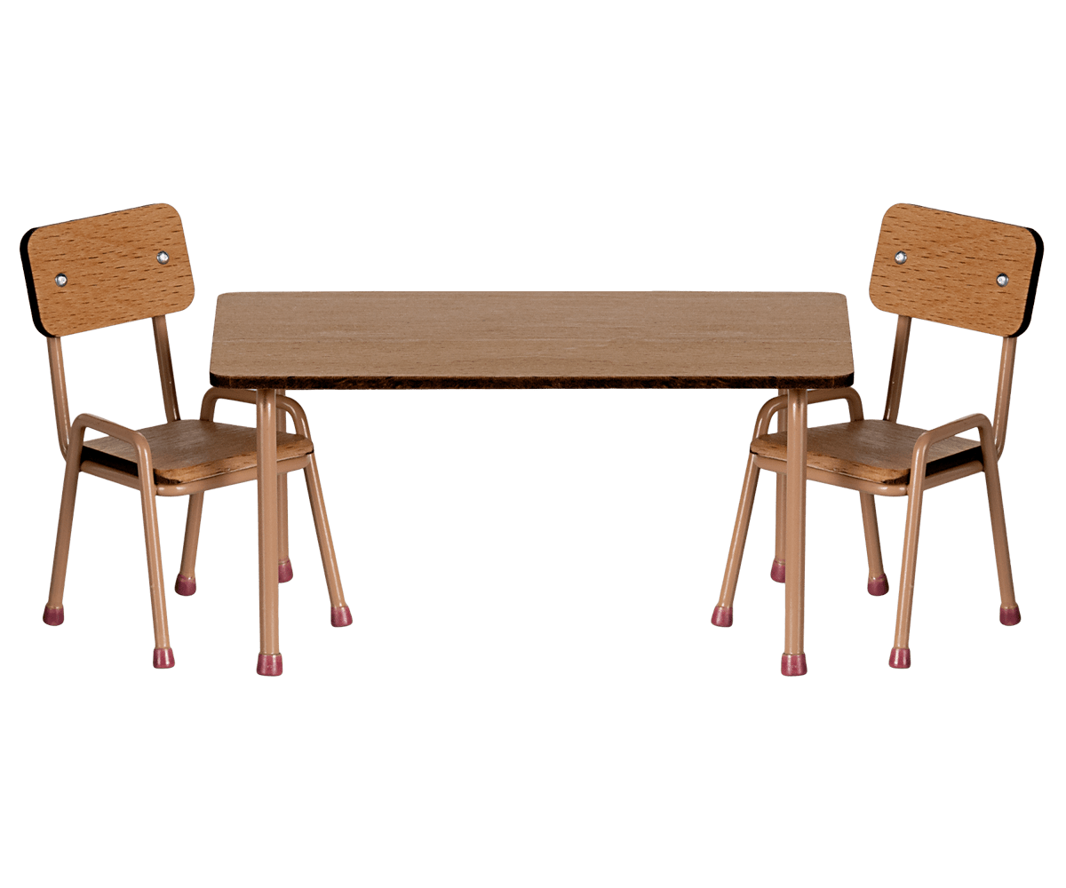 Table and chair set, Mouse - Dark powder