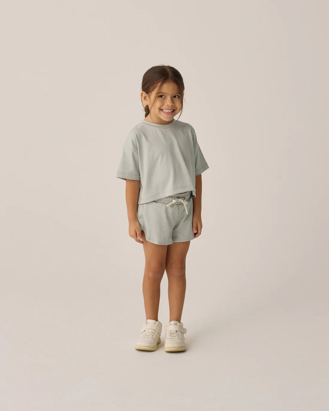 Tech Crop Tee || Heathered Seafoam