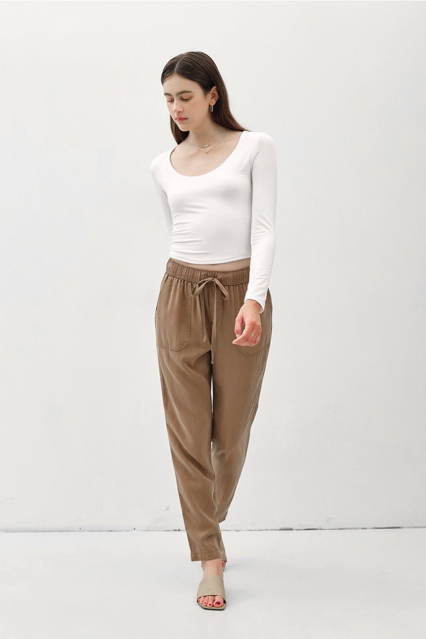 Tencel Tapered Pants || Chestnut