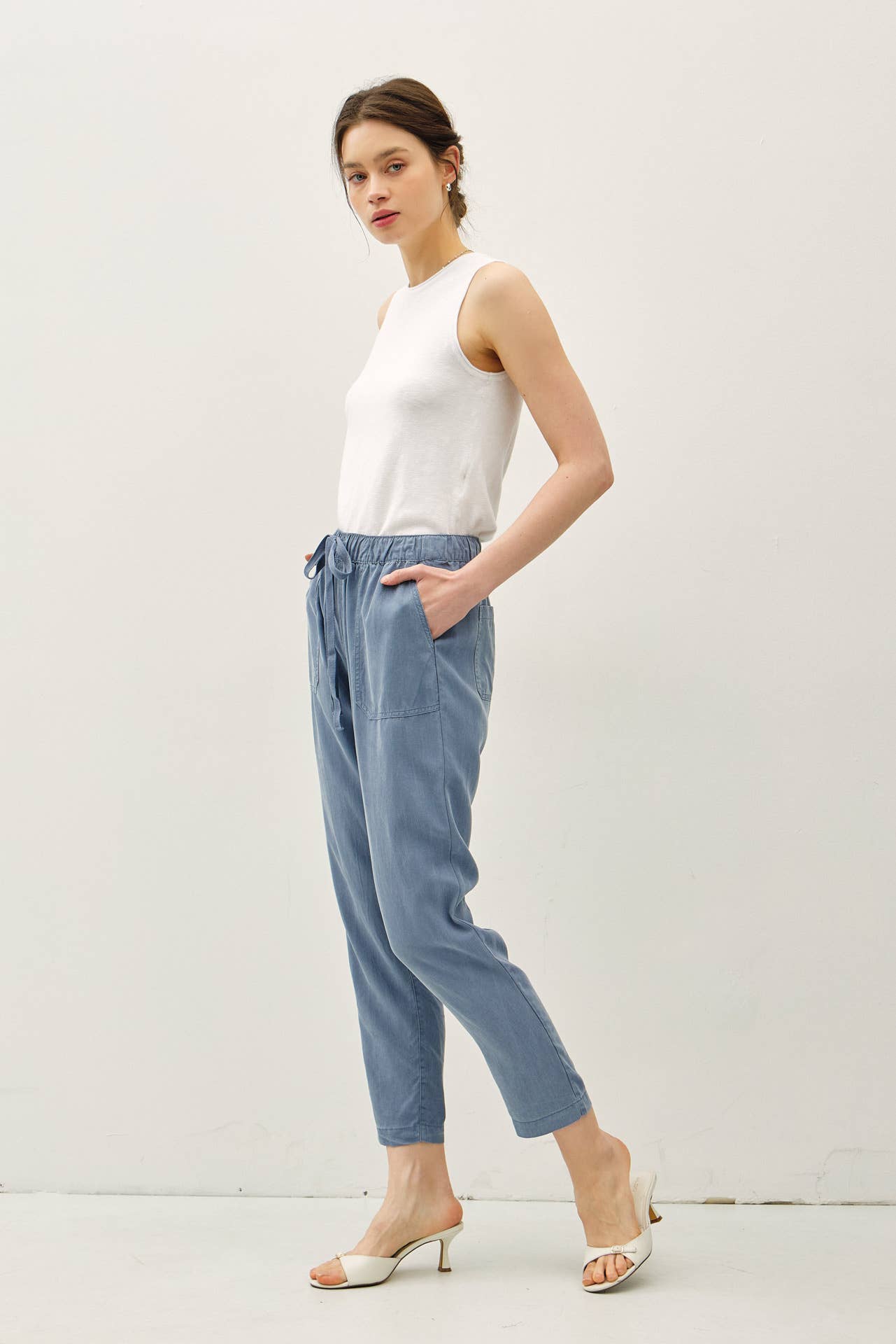 Tencel Tapered Pants || Slate Blue