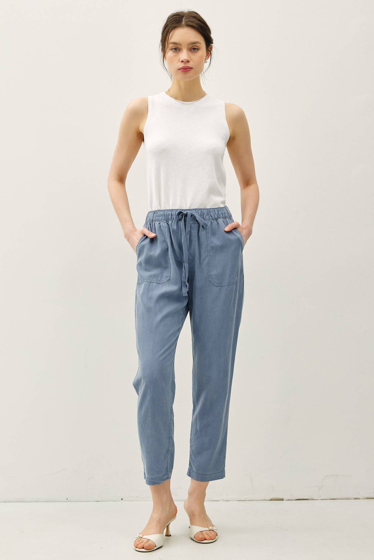 Tencel Tapered Pants || Slate Blue
