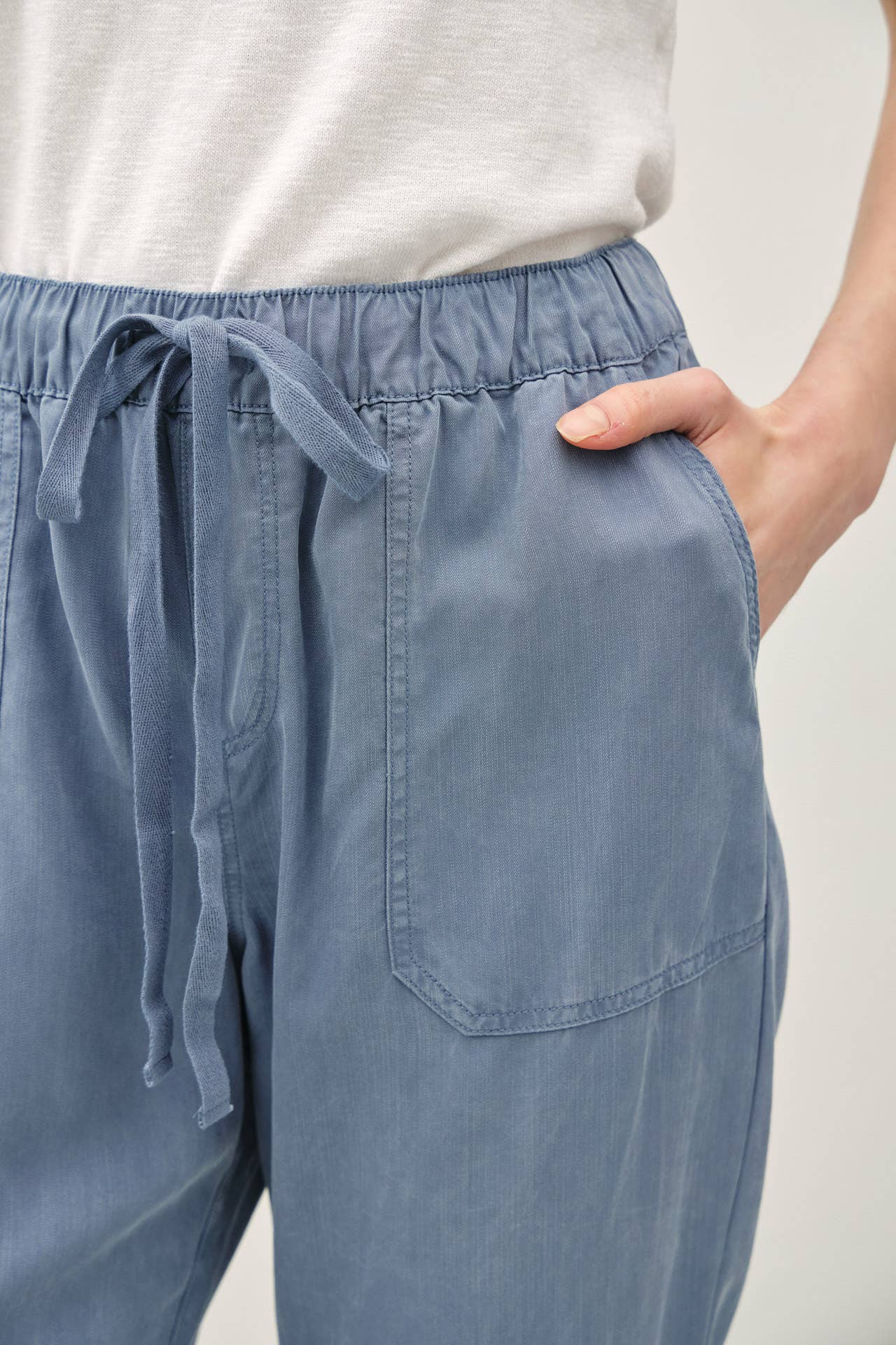 Tencel Tapered Pants || Slate Blue