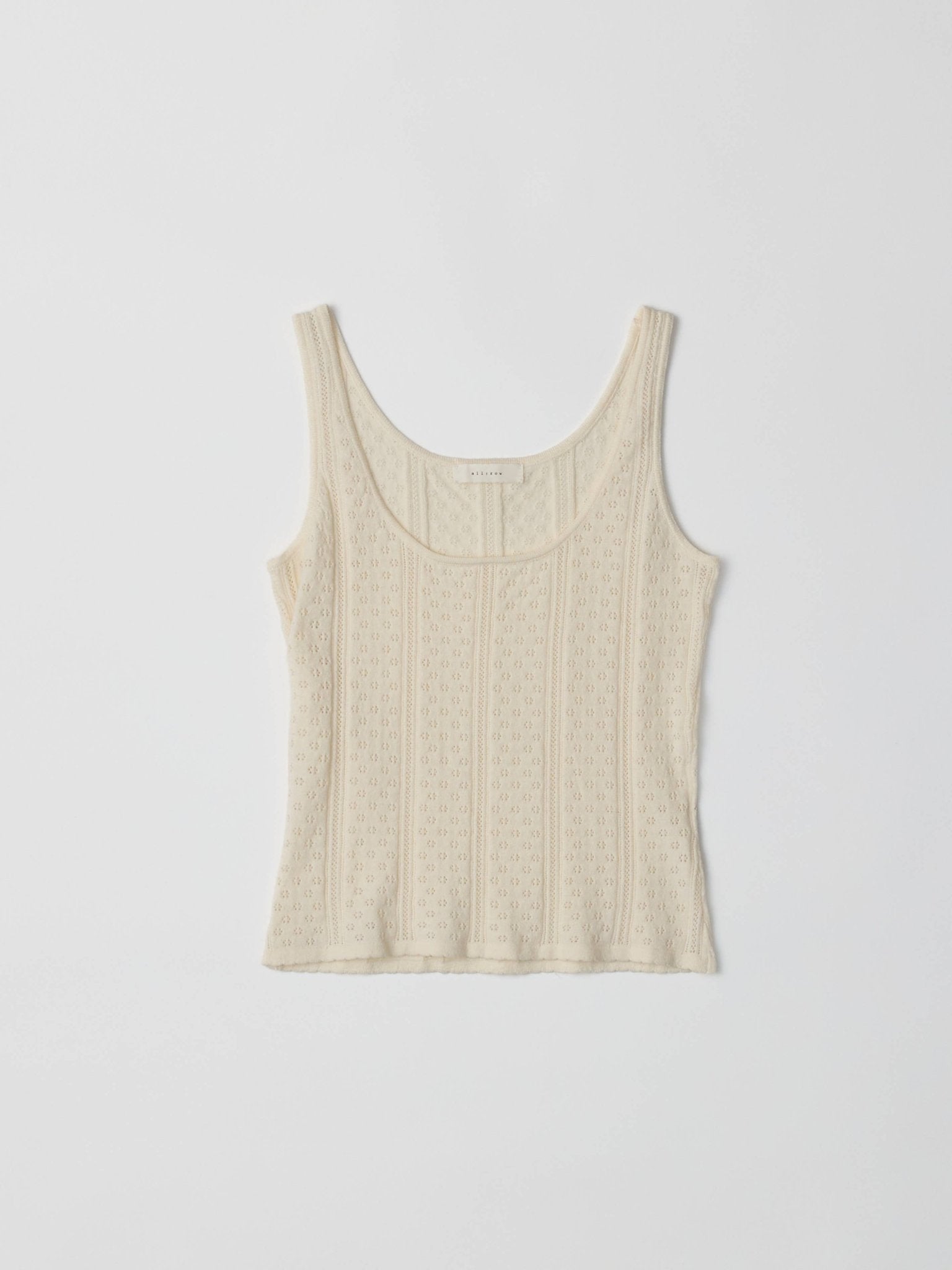The Karis Knit Pointelle Tank Top - Ivory