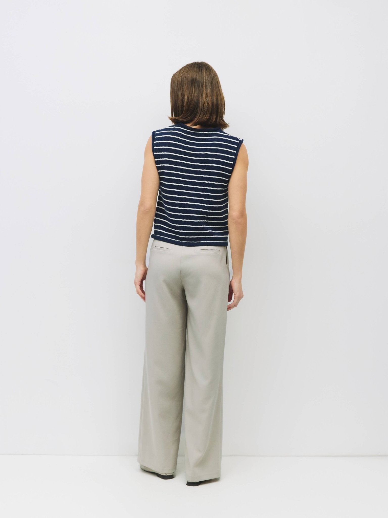 The Paulson Striped Sleeveless Knit Top
