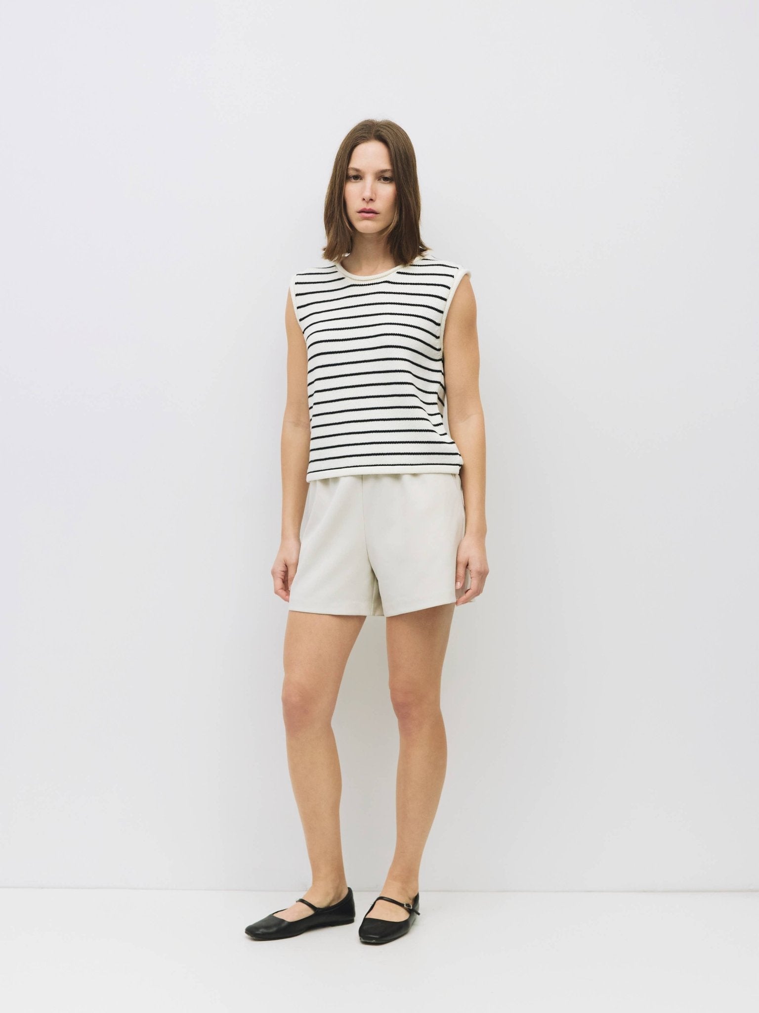 The Paulson Striped Sleeveless Knit Top
