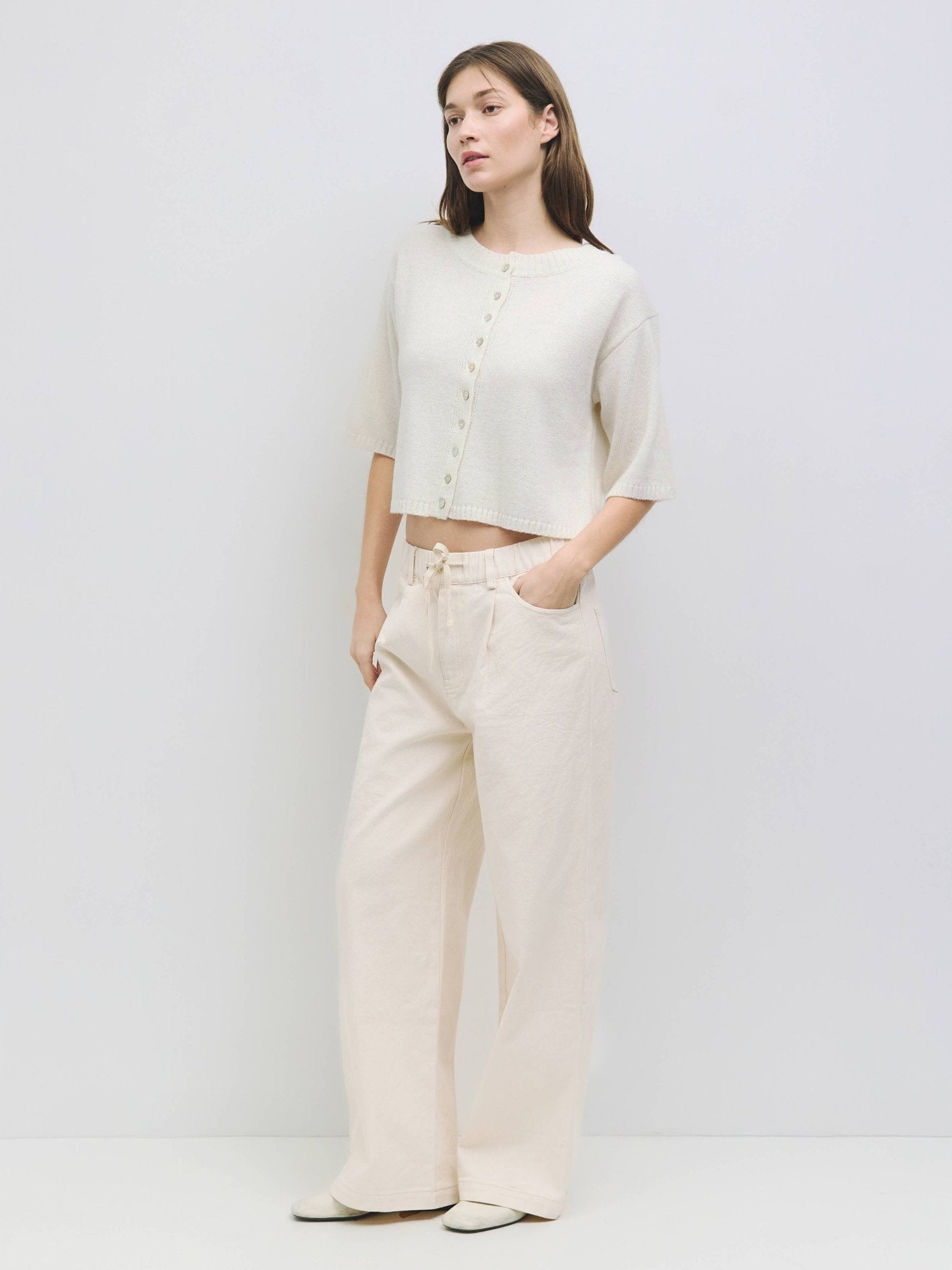 The Stacey Brushed Cardigan - Cream