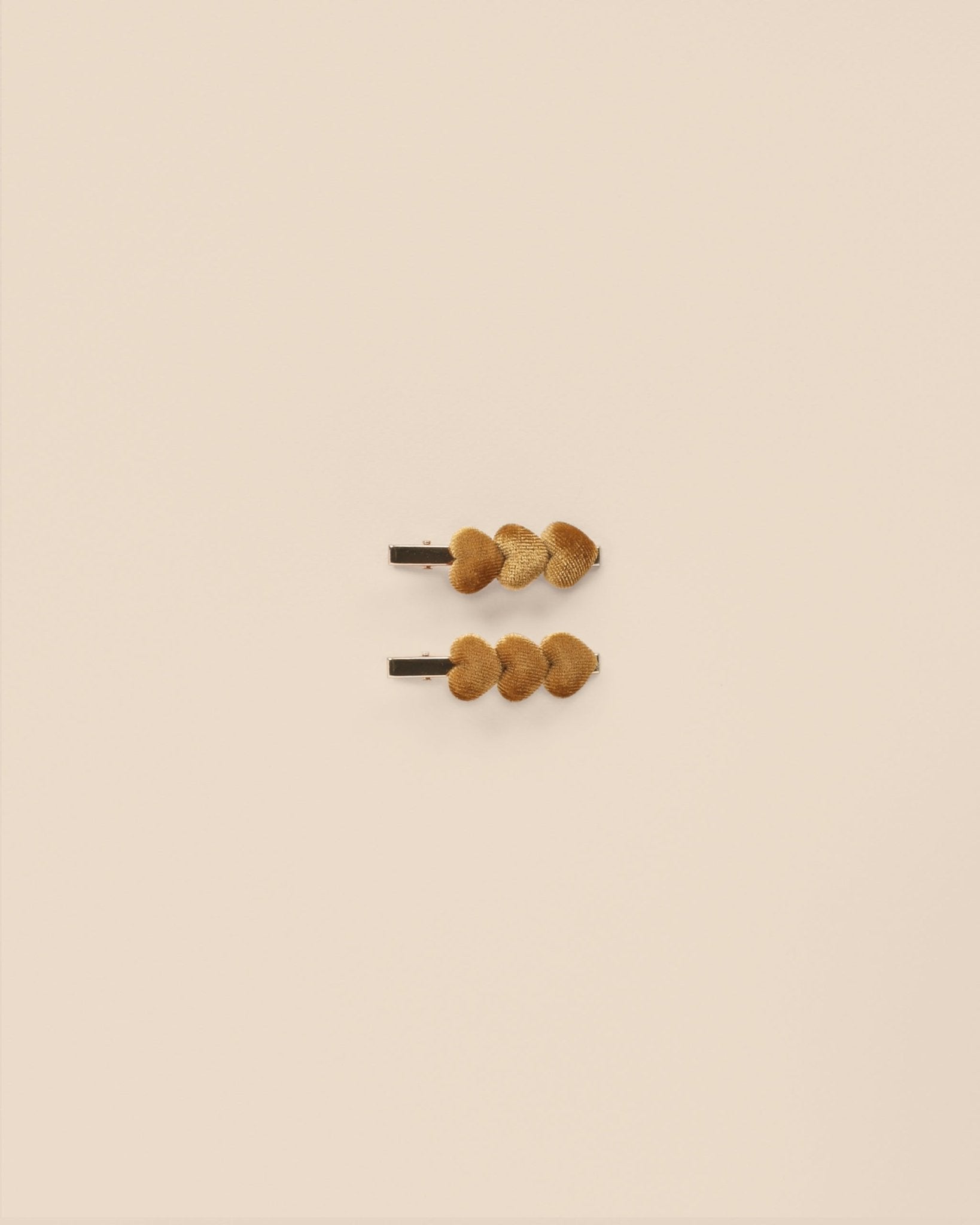 Velvet Heart Clips | Golden