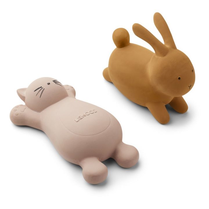 Natural Rubber Bath Toys Set | Bunny & Kitty