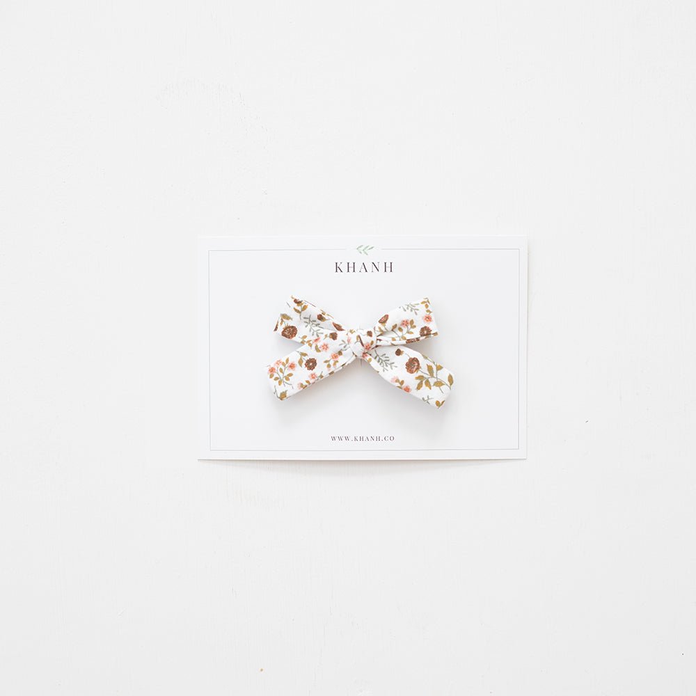 Vintage Floral Rose | Petite Hand - Tied Bow