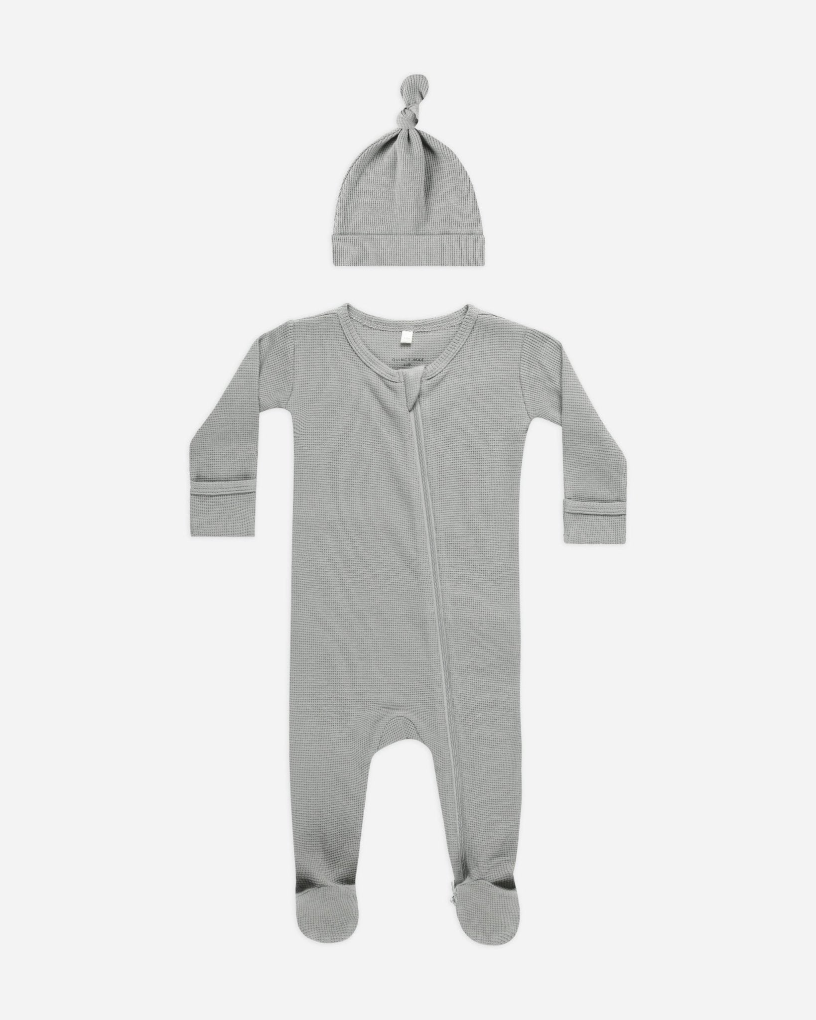 Waffle Sleep Set || Dusty Blue - LAST 3/6M & 12/18M