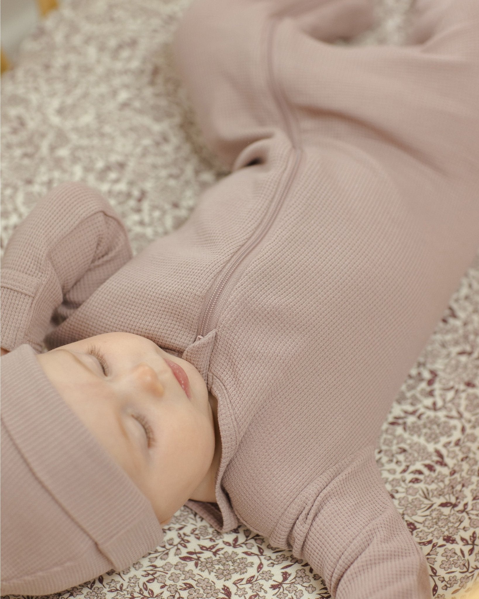 Waffle Sleep Set || Mauve - LAST 3/6M & 6/12M