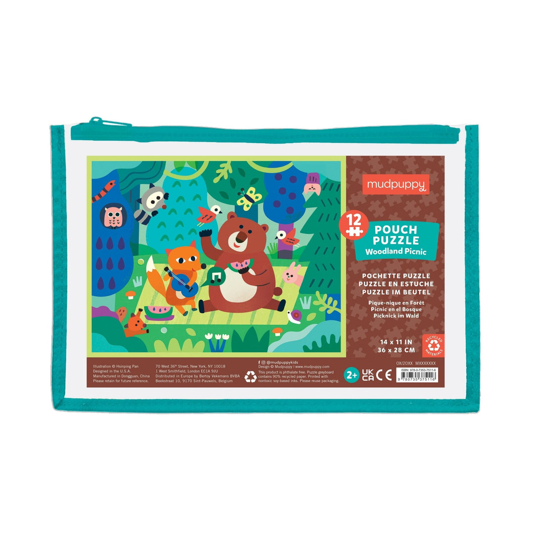 Puzzle 12 Pouch Woodland Picnic