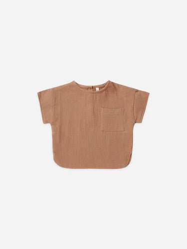 Woven Boxy Top | Clay