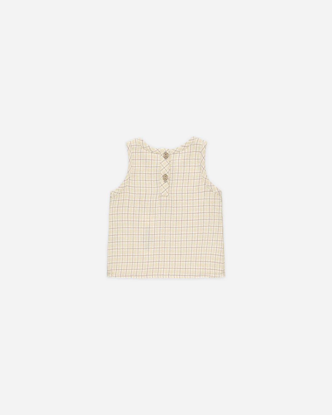 Woven Tank + Short Set || Yellow Plaid