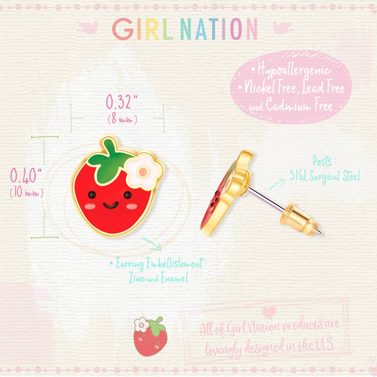You're Berry Cute Earrings (Studs)