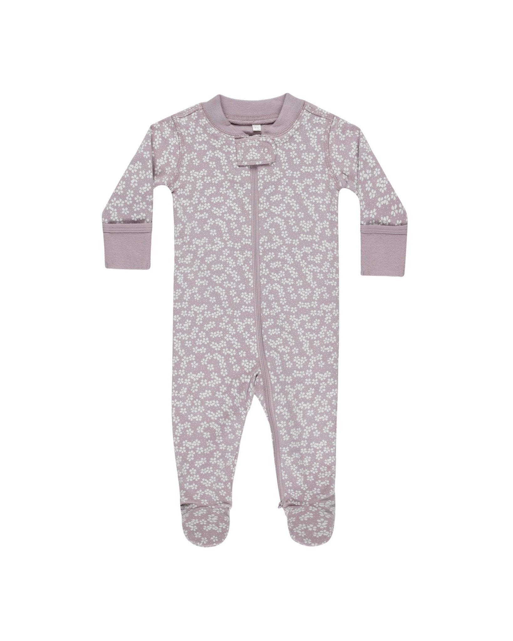 Zip Long Sleeve Sleeper Footie || Lavender Ditsy