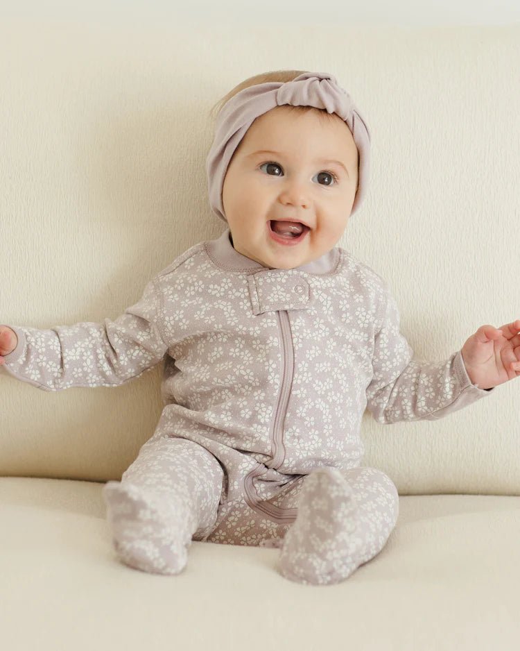 Zip Long Sleeve Sleeper Footie || Lavender Ditsy