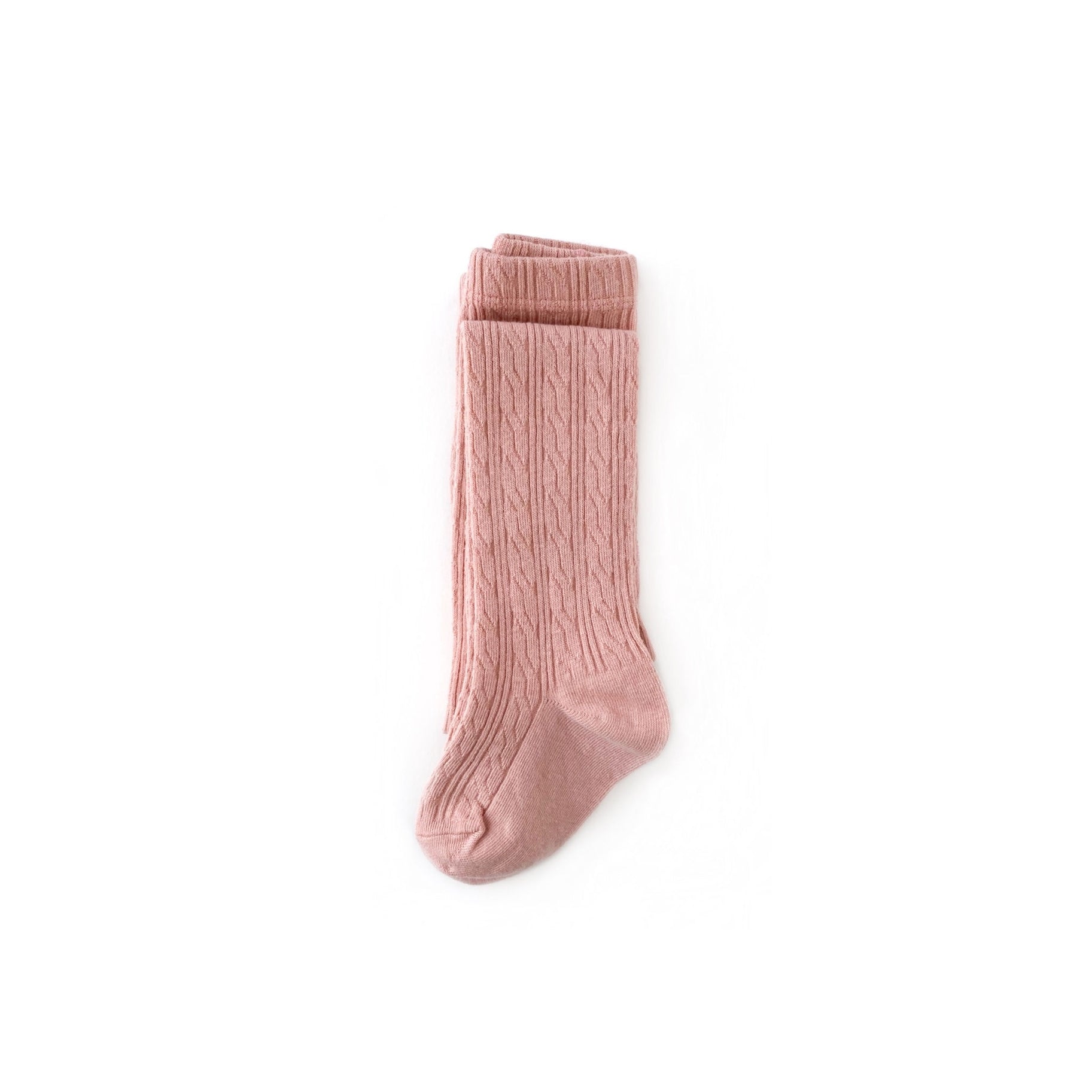 Blush Cable Knit Tights - LAST ONE 5/6Y