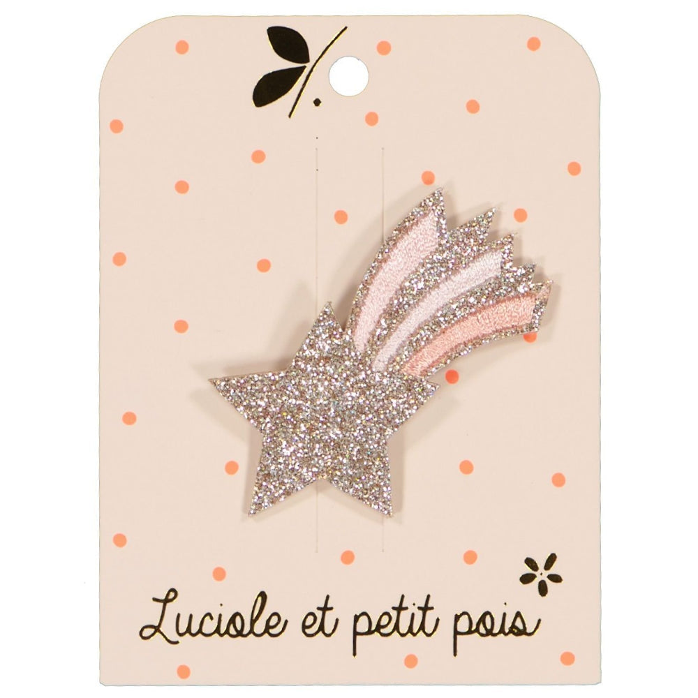 Shooting star hair clip - Pink pastel