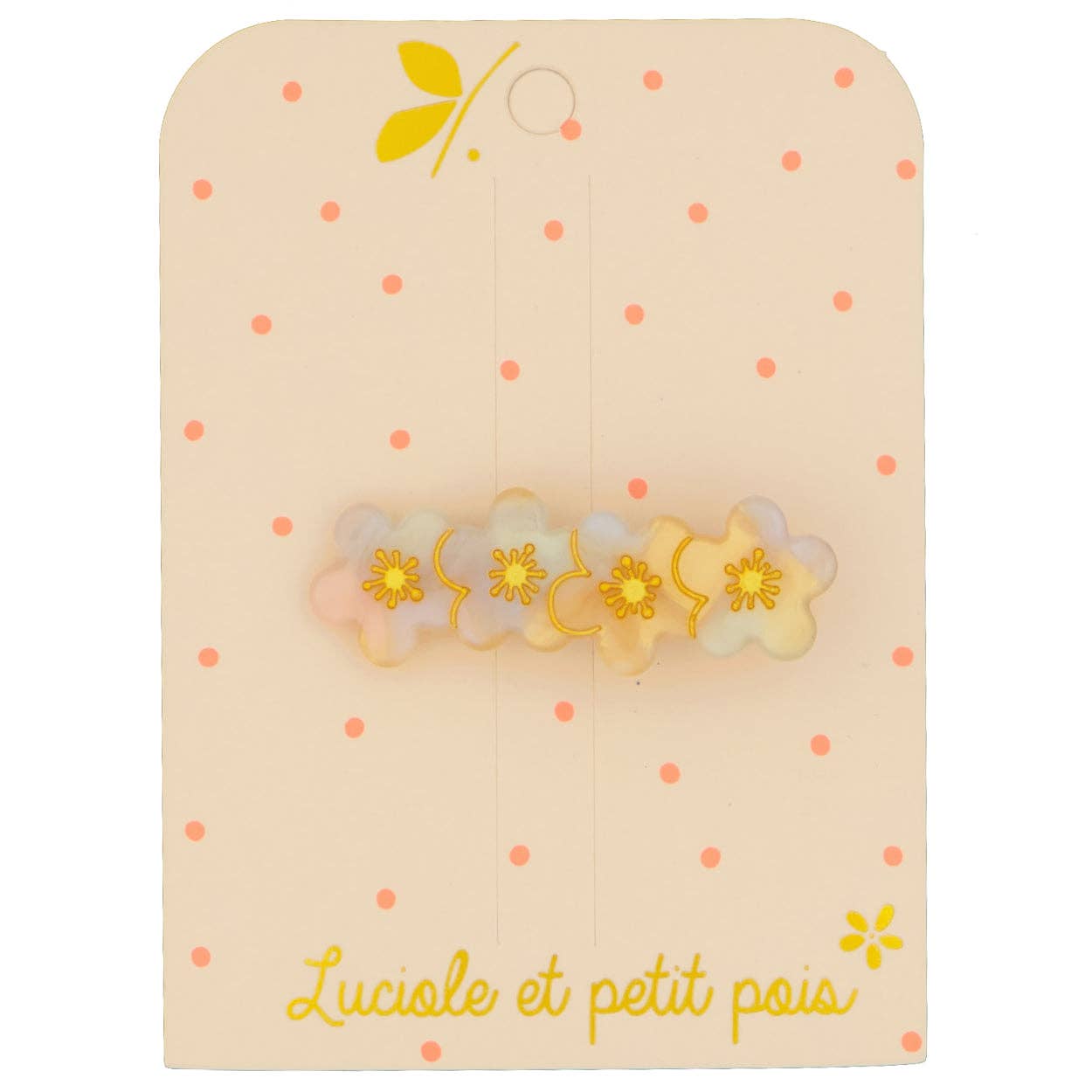 4 sakura flower hair clip - Multicolored mother-of-pearl