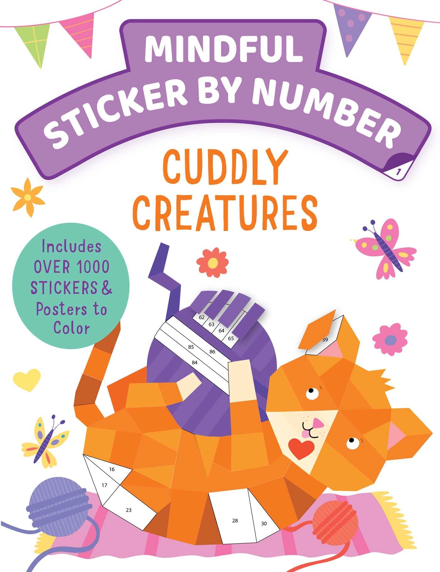Mindful Sticker By Number: Cuddly Creatures
