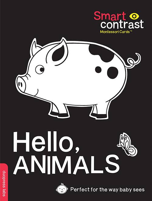 Smart Contrast Montessori Cards: Hello, Animals