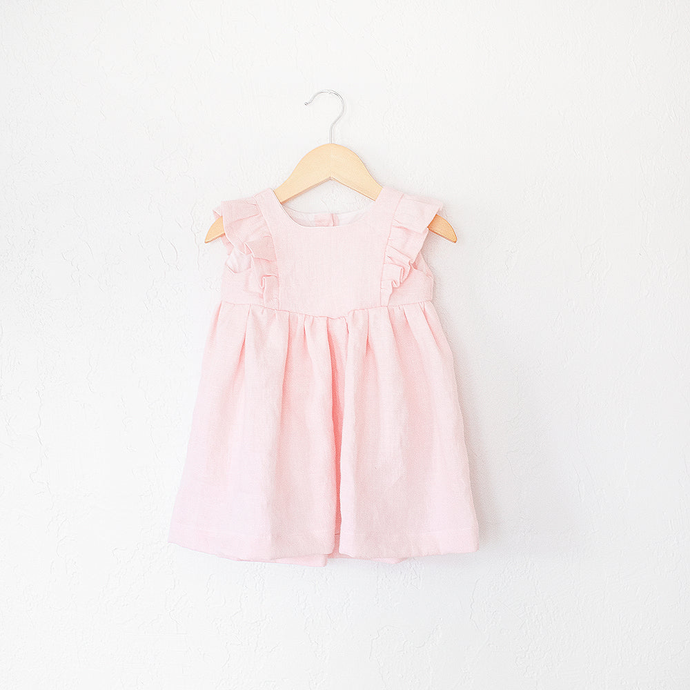 Flutter Dress | Linen in Dusty Pink