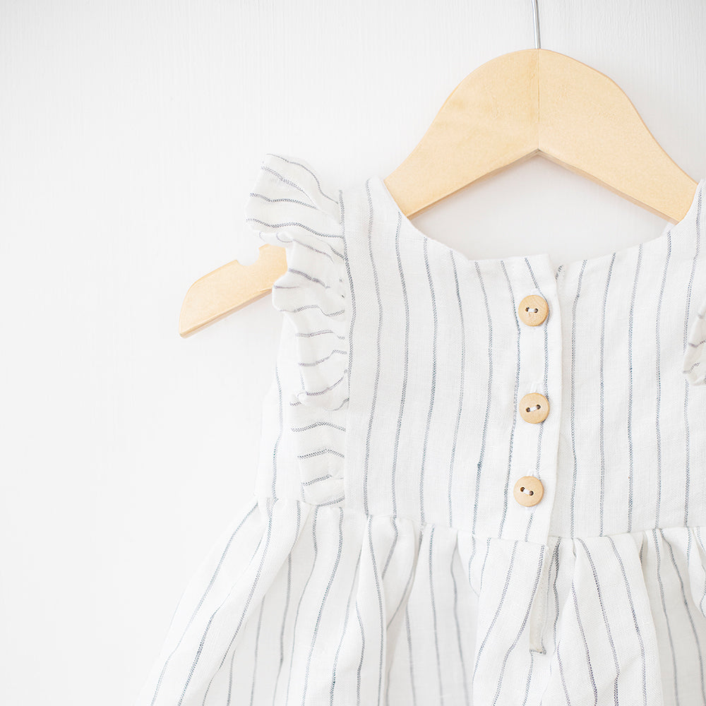 Flutter Dress | Striped Linen