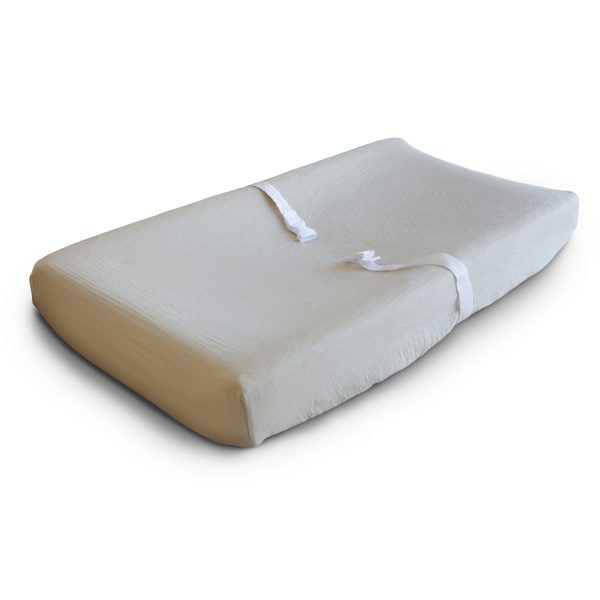MUSLIN CHANGING PAD COVER | FOG