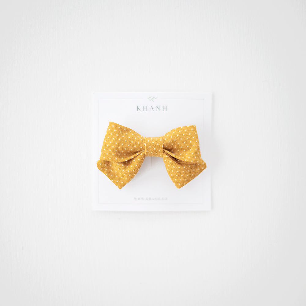 Mustard Polka Dot | Petite Sailor Bow
