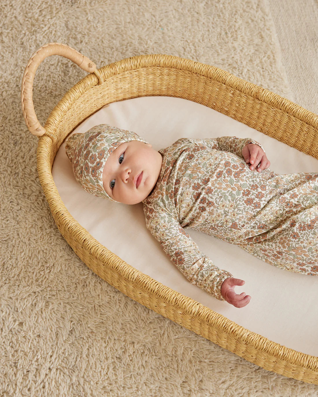 Bamboo Baby Gown & Hat Set | Wildflowers - LAST ONE 3/6M