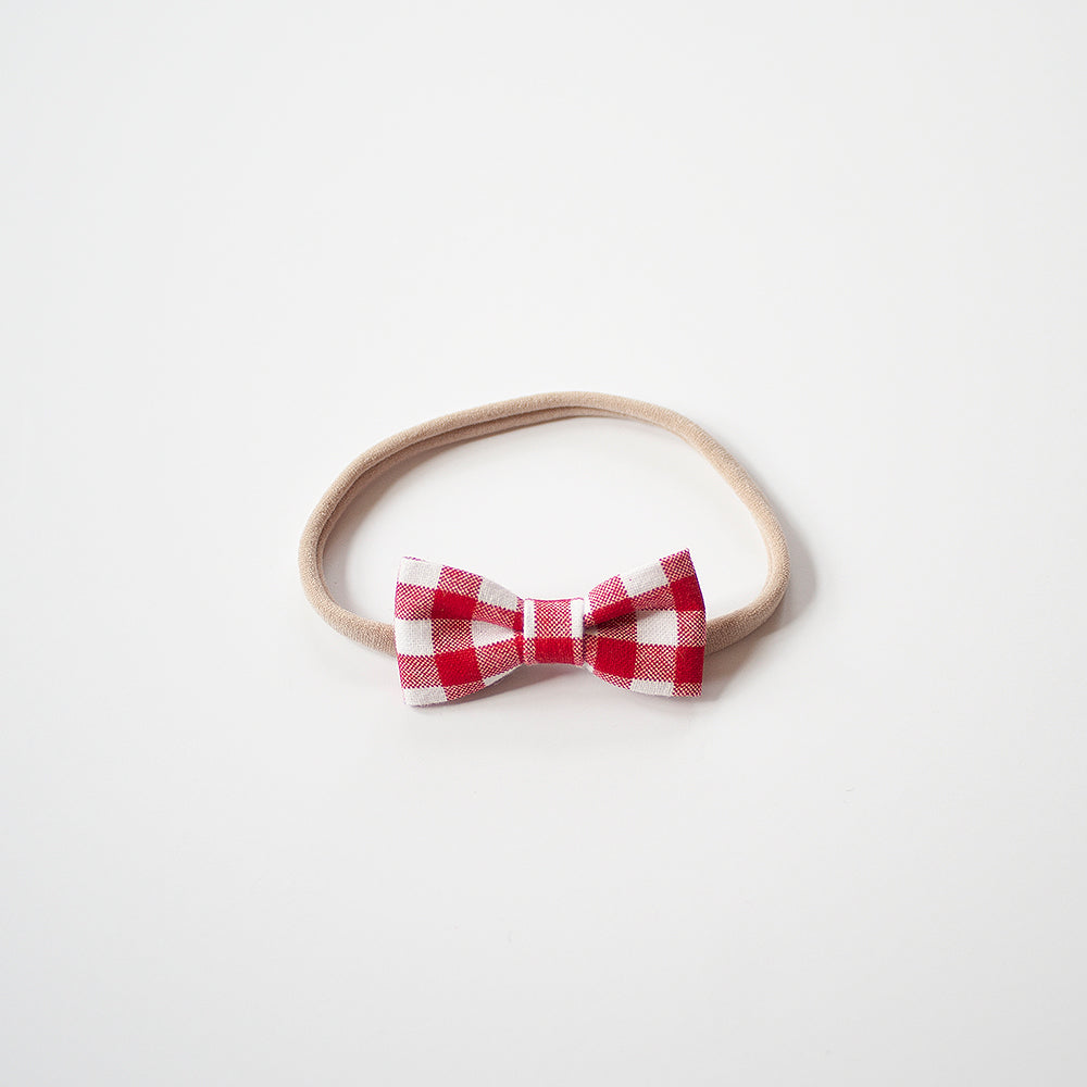 Red Gingham | Mini Bow