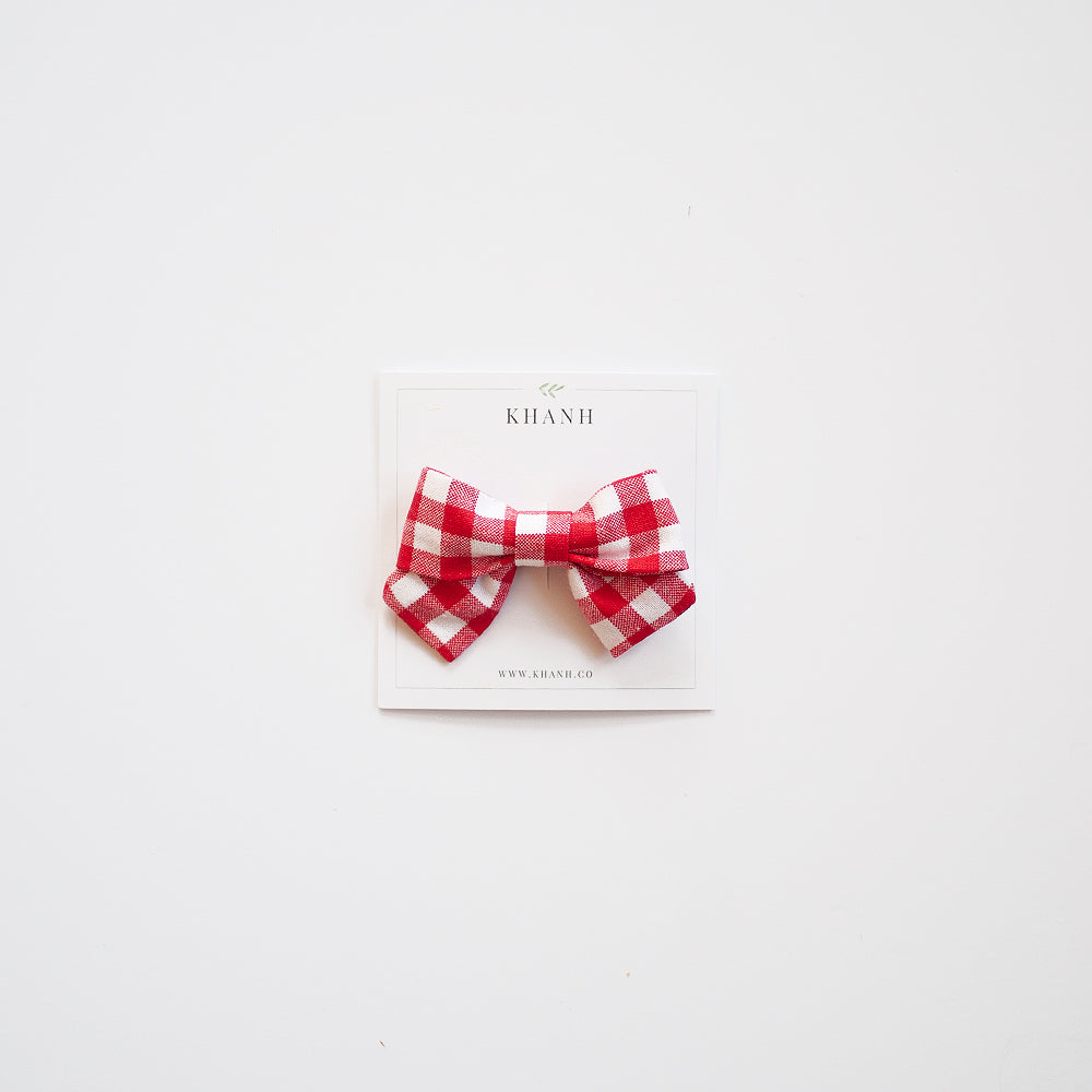 Red Gingham | Petite Sailor Bow