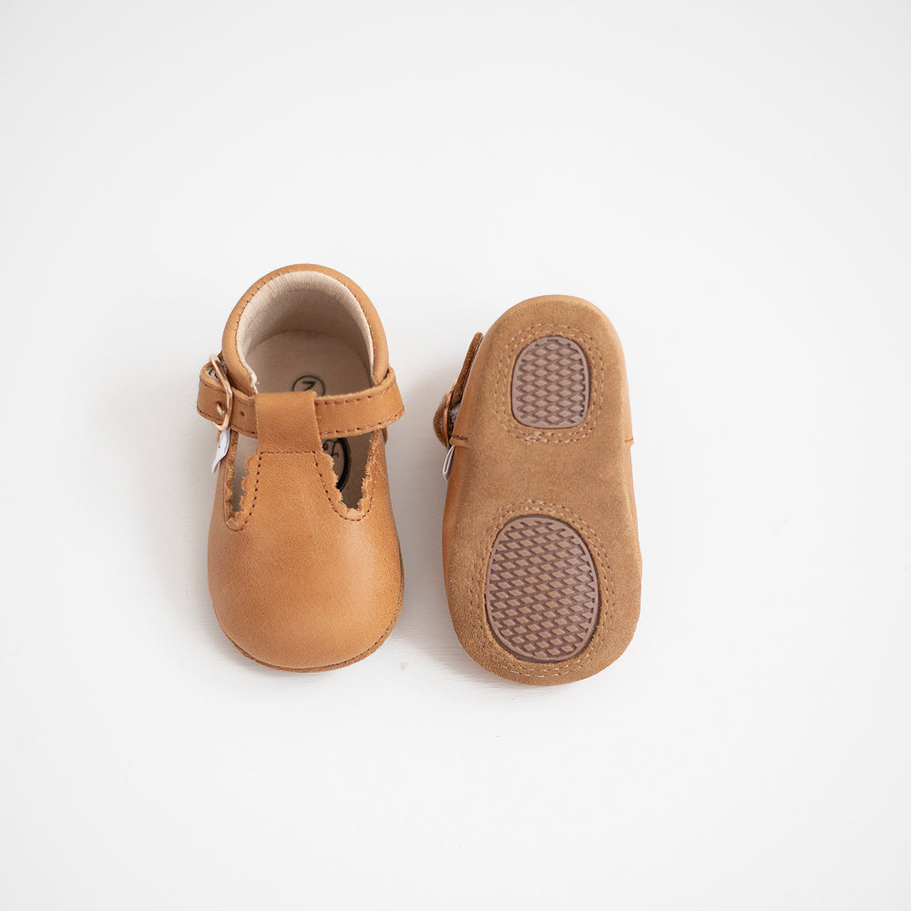 T-Bar Shoe | Sand Premium Leather Desert