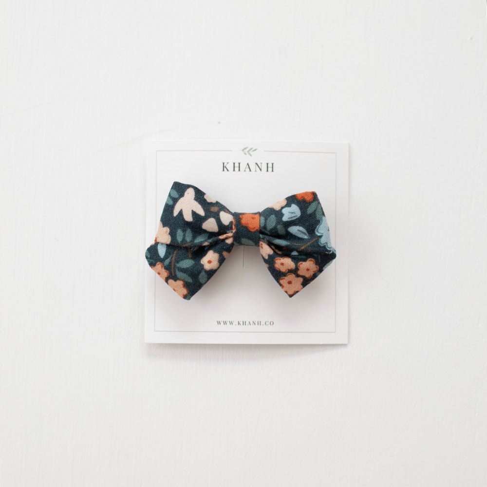 Autumn Floral (Navy) | Petite Sailor Bow