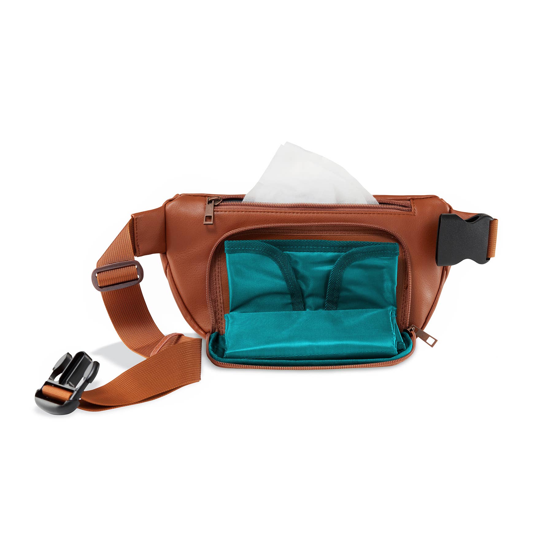 Diaper Belt Bag - Brown Vegan Leather