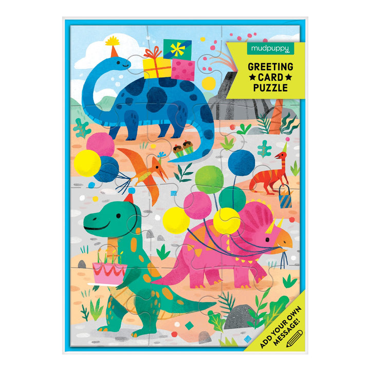 Puzzle Greeting Dino Party