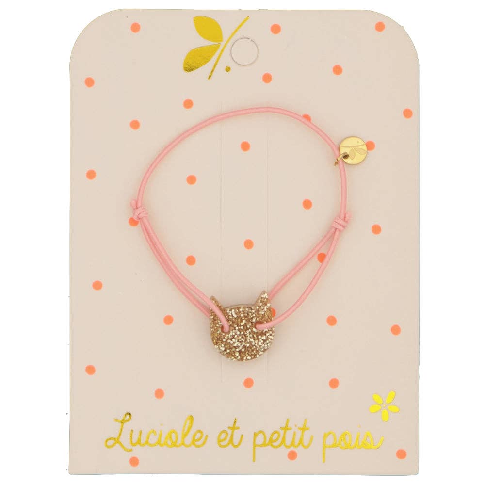 Elastic cord bracelet - Pink (cat gold)