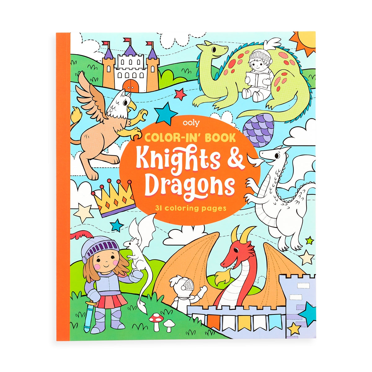 Color-in' Book : Knights & Dragon