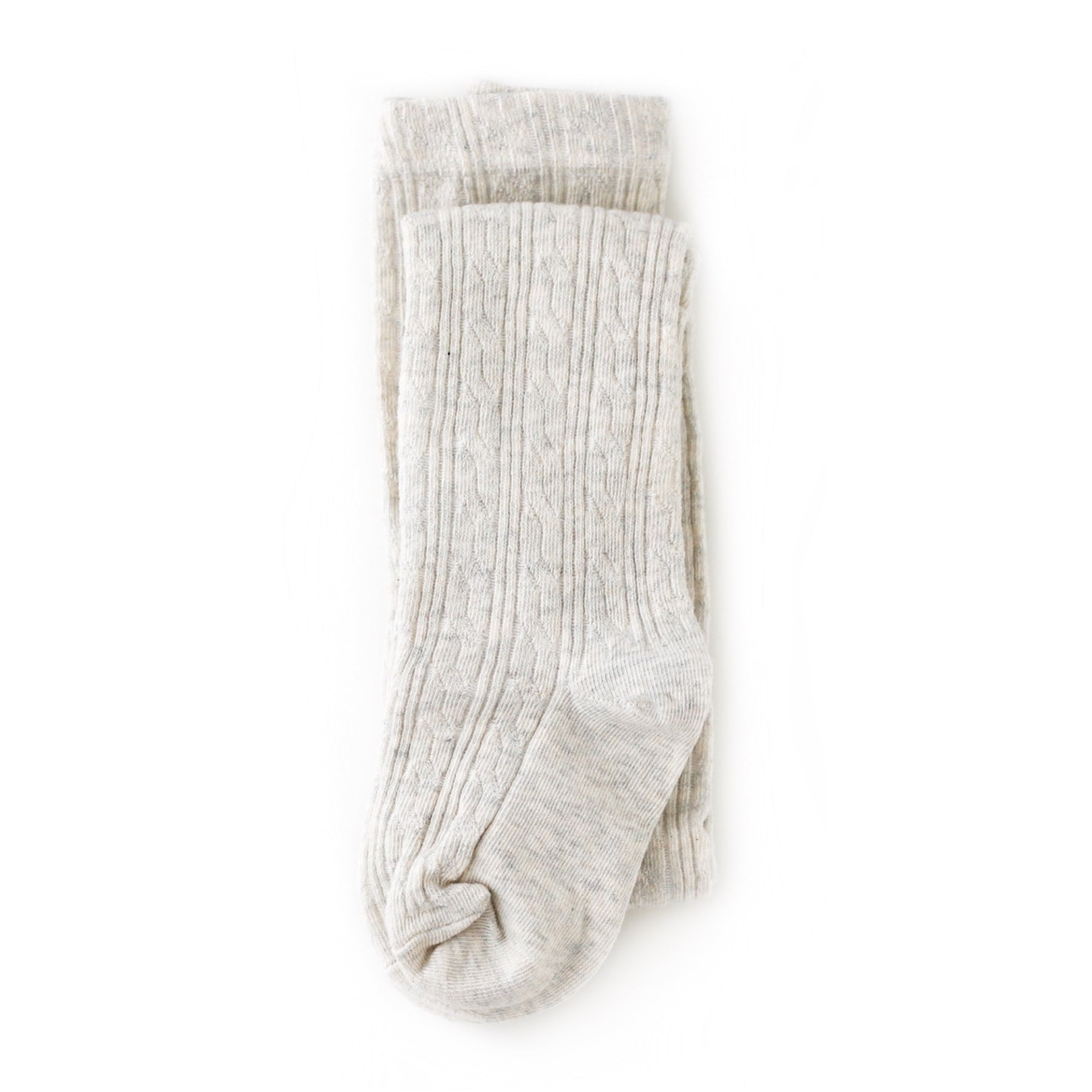 Heathered Ivory Cable Knit Tights - LAST ONE 5/6Y