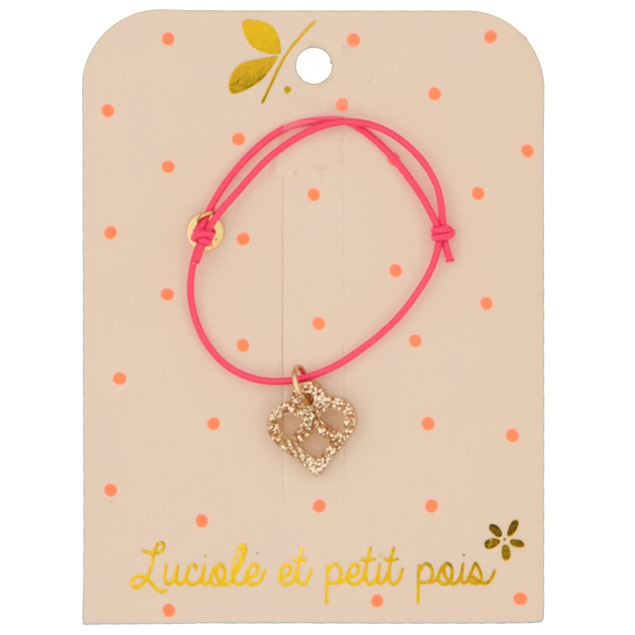 Elastic cord bracelet - Fuchsia pink (pretzel gold) - Khanh