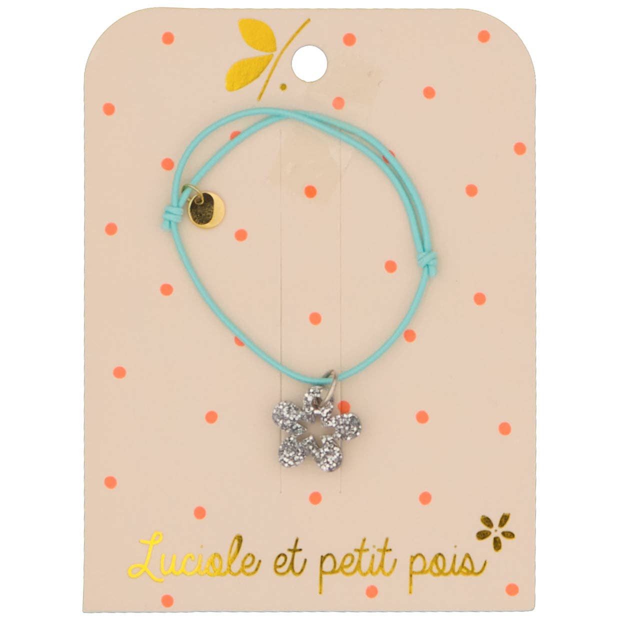 Elastic cord bracelet - Mint (silver flower) - Khanh