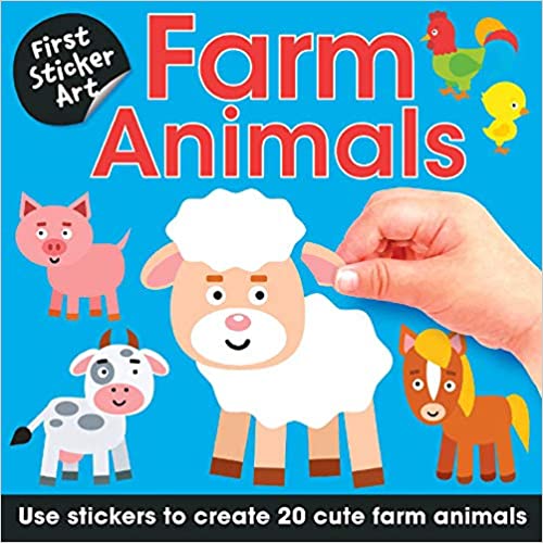 First Sticker Art: Farm Animals: Color By Stickers for Kids, Make 20 Pictures - Khanh