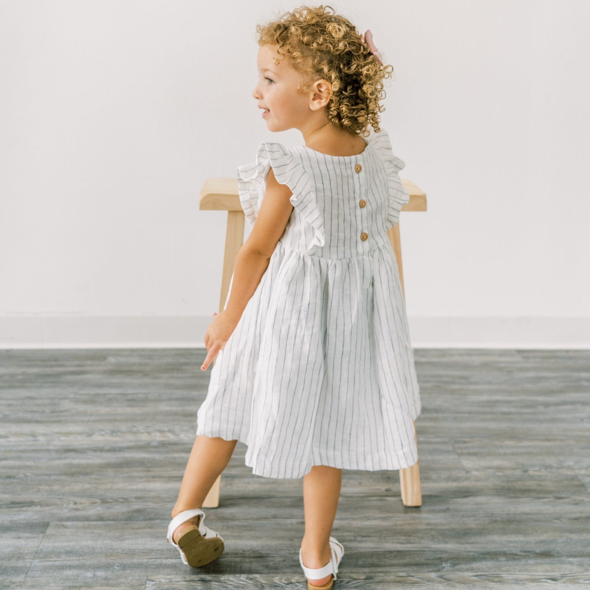 Flutter Dress | Striped Linen