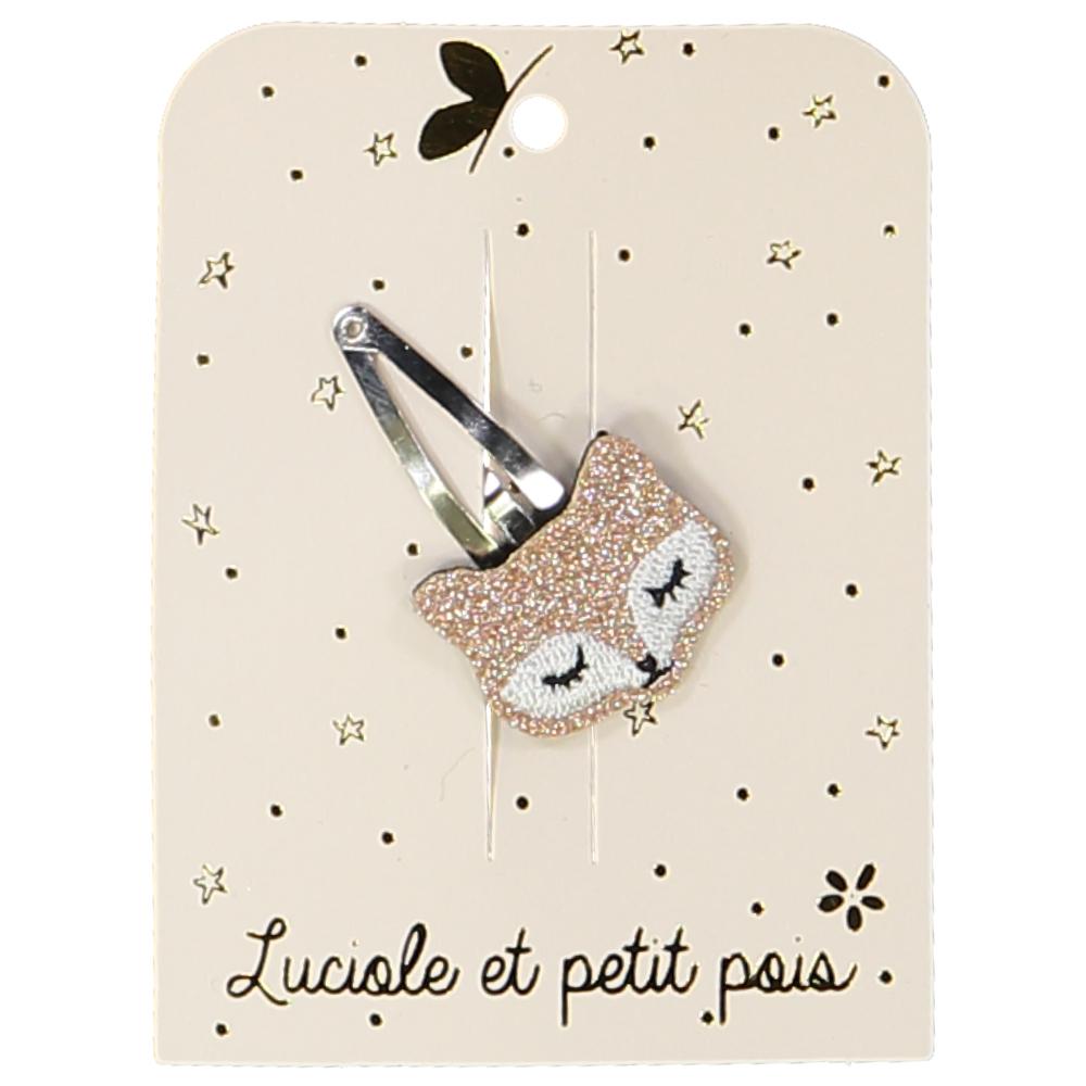 Fox Hair Clip - Pink Glitter