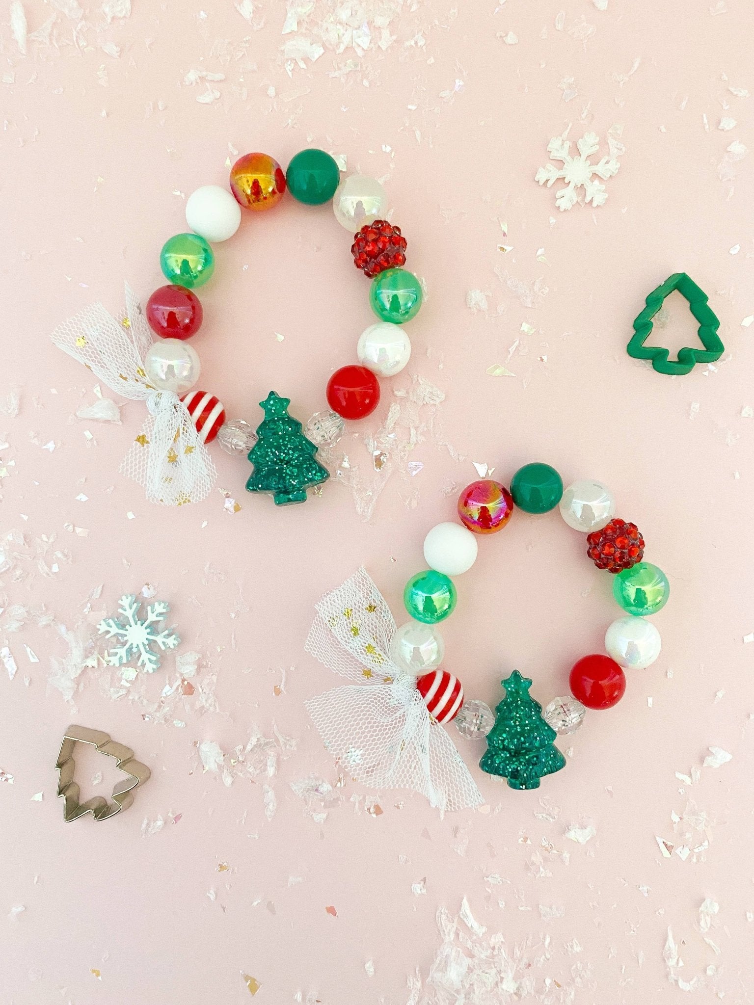 Glitter Tree Bracelet Red & Green my