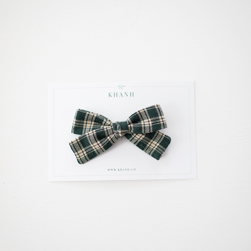 Green Plaid | Medium Hand - tied Bow