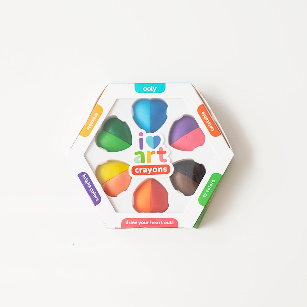 I Heart Art Erasable Crayons - Set of 6 or 12 Colors - Khanh